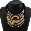 Cross Bright Metal Pipe Choker Necklaces - Women Bijouterie Black Rubber Band